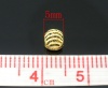 Image de Perle en Alliage de Zinc Balle Or Vieilli Rayée 5mm Dia, Taille de Trou: 1mm, 200 PCs