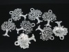 Picture of Zinc Based Alloy Charms Tree Antique Silver 22mm( 7/8") x 17mm( 5/8"), 40 PCs