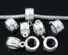 Picture of 30 Silver Plated Flower Bail Beads Fit European Bracelet 13x9mm