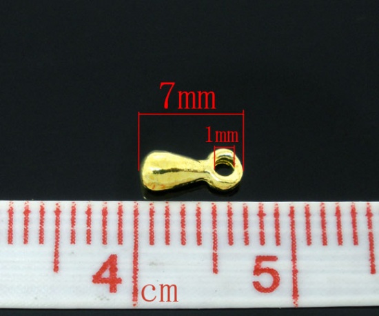 Immagine di Lega di Zinco Charm Ciondoli Goccia Oro Placcato Nulla Disegno 7.0mm x 3.0mm, 200 Pz