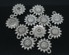 Picture of Acrylic Charms Sunflower Silver Tone Dot Pattern 19mm x 16mm, 100 PCs