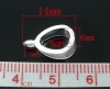 Bild von Versilbert Dreieck European Element Perlen Für European Armband 14x7mm.Verkauft eine Packung mit 50 Stücke