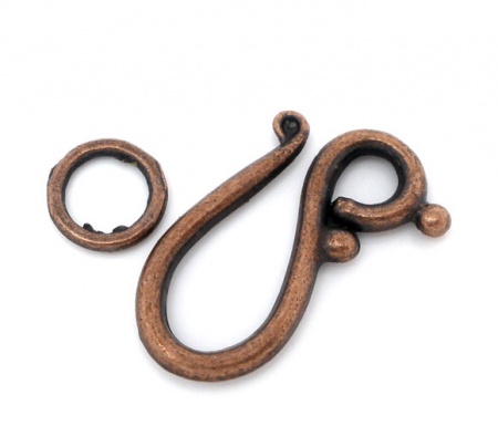 Zinc Based Alloy Toggle Clasps Irregular Antique Copper 21mm x 12mm 7mm, 20 Sets