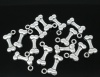 Immagine di Lega di Zinco Charm Ciondoli Osso Argento Antico Nulla Disegno 17.0mm x 11.0mm, 50 Pz