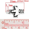 Bild von Antik Silber Kreuz Friedenstaube Anhänger 25mmx17mm, 20er Packung