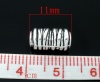 Immagine di Lega di Zinco Separatori Perline Cilindrico Argento Antico Striscia Disegno Circa 11mm Dia, Foro:Circa 2.5mm, 50 Pz