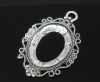 Immagine di Lega di Zinco Basi per Cabochon Ciondoli Ovale Argento Antico (Adatto 30mmx20mm) 5.1cm x 3.3cm, 5 Pz