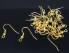 Image de Crochets Supports de Boucle d'Oreille Fleur Argenté 18mm x 19mm, Epaisseur de Fil: (22 gauge), 400 Pcs