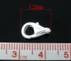 Picture of Zinc Based Alloy Lobster Clasps Silver Plated 12mm x 7mm, 40 PCs