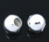Immagine di Lega di Ferro Perline Palla Argento Placcato Circa 8mm Dia, Foro:Circa 2.5mm, 50 Pz