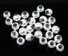 Bild von Eisenlegierung Zwischenperlen Spacer Perlen Rund Versilbert ca. 8mm D., Loch:ca. 2.5mm, 50 Stück