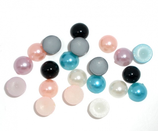 Bild von Mix glatt Acryl Perlen zum kleben 6mm verkauft eine Packung mit 1000