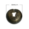 Bild von Eisen(Legierung) Kaschierperlen Crimp Cover Verdecken Antik Bronze Geschlossene Größe:4mm D.,Offene Größe:5mm D.,300 Stücke