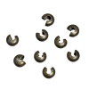 Picture of Alloy Crimp Beads Cover Findings Antique Bronze, Overall Closed Size: 4mm Dia, Open Size: 5mm Dia, 300 PCs