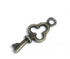Picture of 200 PCs Brass Charms Antique Bronze Key 16mm x 6mm