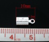 Imagen de 200 Unidades Latón Cuerda Tapa Final Para Pulsera Collar Joyería Cilíndrico Argentado (Ajusta 3mm Cuerda) 10mm x 4mm