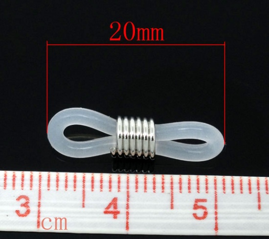 Изображение Коннектор для Очков Резиновый 20mm x 6mm Белый, Проданный 40 шт/уп