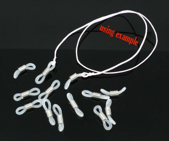 Picture of 40 Rubber Looped End Connectors for Eyeglass Holder Necklace Chain 20x6mm