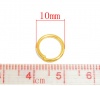 Picture of 1.3mm Iron Based Alloy Open Jump Rings Findings Round Gold Plated 10mm Dia, 300 PCs