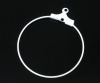 Picture of Zinc Based Alloy Wine Glass Charm Hoops Circle Ring Silver Plated 29mm x 26mm(1 1/8"x 1"), 100 PCs