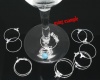 Bild von Zinklegierung Weinglas Glasmarker Glasmarkierer Charms Kreisring Versilbert 29mm x 26mm, 100 Stück
