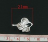 Bild von Messing Ohrring Ohrhaken Blätter Versilbert 21mm x 15mm, Drahtstärke: (19 gauge), 10Stück                                                                                                                                                                     