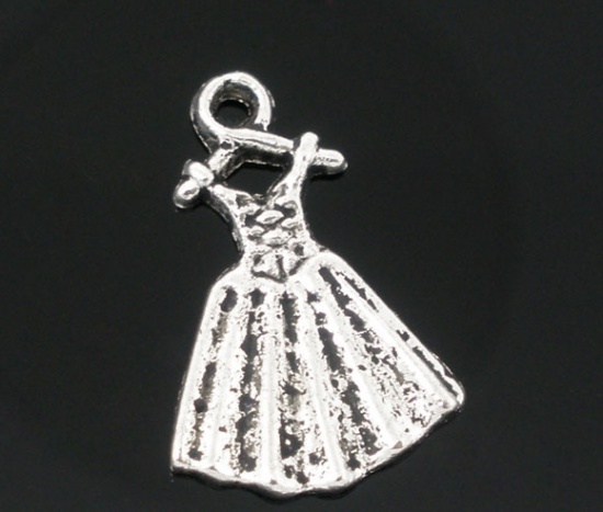 Picture of Pendant, dress, zinc metal alloy, Antique Silver Color , 19x13mm. Sold per packet of 50