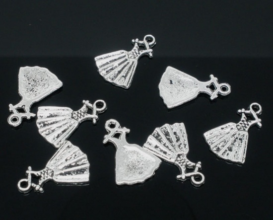 Picture of Pendant, dress, zinc metal alloy, Antique Silver Color , 19x13mm. Sold per packet of 50