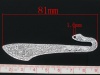 Imagen de Zamak Marcadores de libro Torcido Plata Antigua Con Lazo Tallado 8.1cm, 5 Unidades