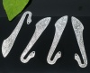 Imagen de Zamak Marcadores de libro Torcido Plata Antigua Con Lazo Tallado 8.1cm, 5 Unidades