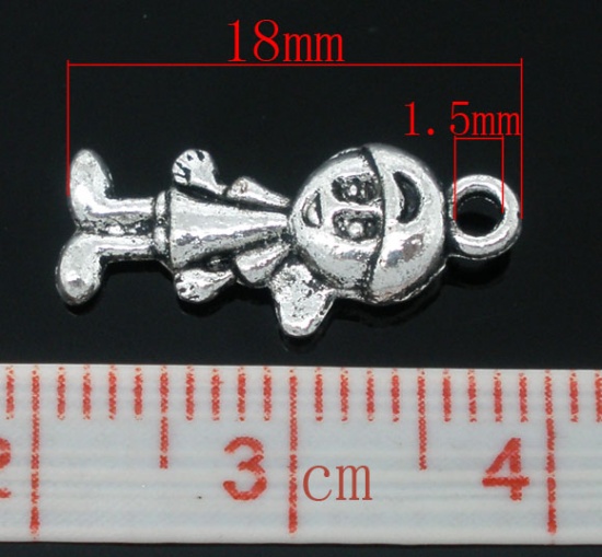 Picture of Pendant, boy, zinc metal alloy, Antique Silver Color , 18x8mm. Sold per packet of 50