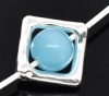 Picture of Zinc Based Alloy Beads Frames Square Silver Plated (Fits 8mm Beads) 12mm x 12mm, 50 PCs