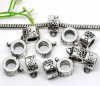 Picture of Bail beads Fit European Bracelet, flower, zinc metal alloy, Antique Silver , 13x11mm. Sold per packet of 30