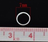 Picture of 0.6mm Iron Based Alloy Split Jump Rings Findings Round Silver Plated 7mm Dia, 1000 PCs
