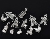 Picture of Mixed Antique Silver Baby Charms Pendants 11.6x8.5mm-24x15mm. sold per packet of 30