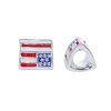 Picture of Zinc Metal Alloy European Style Large Hole Charm Beads Triangle Silver Plated American Flag Pattern Multicolor Enamel About 12mm x 10mm, Hole: Approx 5.2mm, 10 PCs