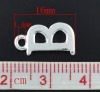Изображение Цинковый сплав очаровывает Первоначальный алфавит / Letter "B" Silver Plated 16 мм (5/8 ") х 9 мм (3/8"), 30 шт