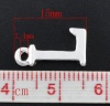 Изображение Цинковый сплав очаровывает Первоначальный алфавит / Буква "L" Посеребренная 15мм (5/8 ") х 8 мм (3/8"), 30 шт