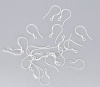 Image de Apprêts de Boucles d'Oreilles en Cuivre Argenté Courbé 19mm x 18mm, 100 Pcs