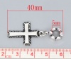Bild von European Stil Charm Großloch Dangling Perlen Antiksilber Kreuz 40x17mm, 10 Stücke