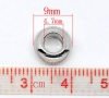 Picture of Zinc Metal Alloy European Style Large Hole Charm Beads Round Silver Tone About 9mm Dia, Hole: Approx 4.7mm, 30 PCs