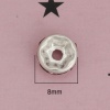 Picture of Brass Rondelle Spacer Beads Round Silver Plated Purple Rhinestone About 8mm( 3/8") Dia, Hole:Approx 1.3mm, 100 PCs                                                                                                                                            