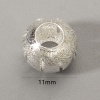 銅 ヨーロッパ風 大穴 ビーズ 円形 銀メッキ スターダスト 約11mm直径、穴：約4.8mm、30 個 の画像