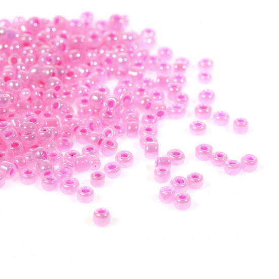 Picture of 10/0 Glass Seed Beads Round Rocailles Pale Lilac About 2mm Dia, Hole: Approx 0.6mm, 100 Grams