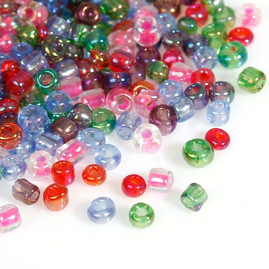 Picture of 10/0 Glass Seed Beads Round Rocailles Mixed Color About 2mm Dia, Hole: Approx 0.6mm, 100 Grams