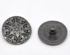 亜鉛合金 シャンクボタン 金属ボタン 円形 銀古美 25mm 直径、 20 個 の画像