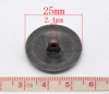 亜鉛合金 シャンクボタン 金属ボタン 円形 銀古美 25mm 直径、 20 個 の画像