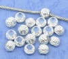 Picture of Zinc Metal Alloy European Style Large Hole Charm Beads Lantern Silver Plated Pattern About 10mm Dia, Hole: Approx 4.7mm, 40 PCs