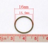 Image de 0.8mm Anneaux de Jonction Fermés Soudée en Laiton Rond Bronze Antique 16mm Dia., 100 Pcs                                                                                                                                                                      