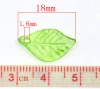 Image de Pendentifs Acrylique Feuille Vert Clair, Longueur: 18mm, Largeur: 11mm, 50 Pcs